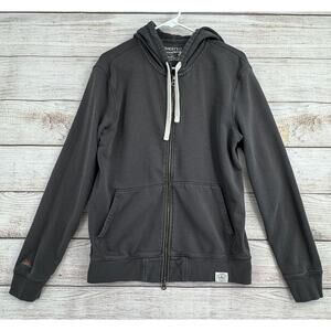 Faherty Sunwashed Vintage Fleece Full Zip Hoodie Sweatshirt Mens Small Gray